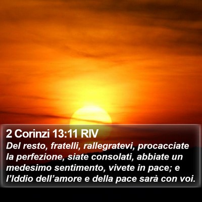 2 Corinzi 13:11 RIV Bible Verse Image