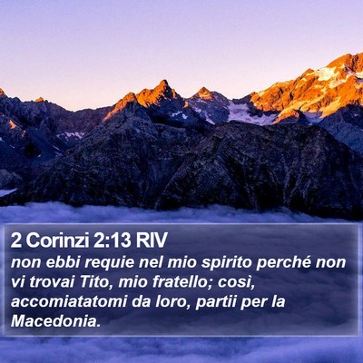 2 Corinzi 2:13 RIV Bible Verse Image