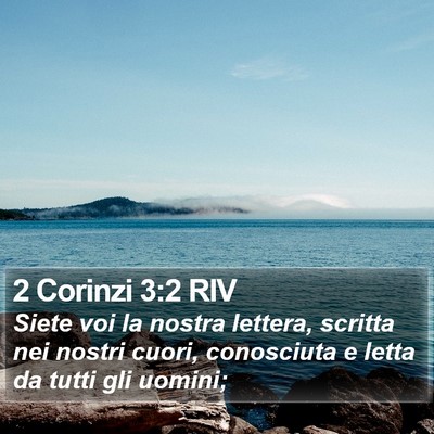 2 Corinzi 3:2 RIV Bible Verse Image