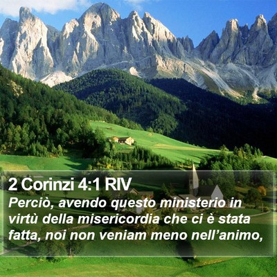 2 Corinzi 4:1 RIV Bible Verse Image