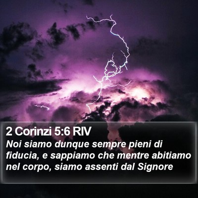 2 Corinzi 5:6 RIV Bible Verse Image