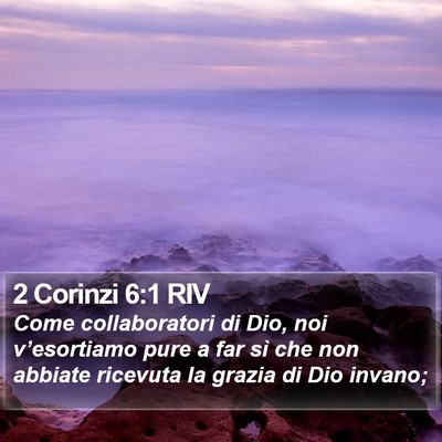 2 Corinzi 6:1 RIV Bible Verse Image