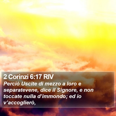 2 Corinzi 6:17 RIV Bible Verse Image