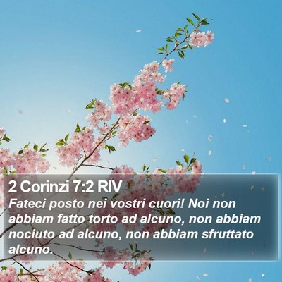 2 Corinzi 7:2 RIV Bible Verse Image
