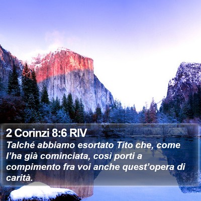 2 Corinzi 8:6 RIV Bible Verse Image