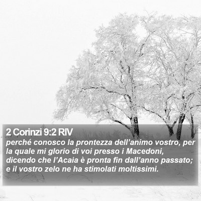 2 Corinzi 9:2 RIV Bible Verse Image