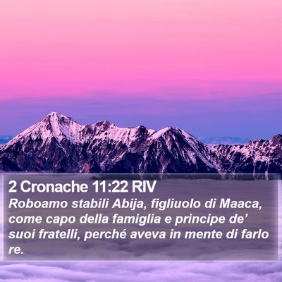 2 Cronache 11:22 RIV Bible Verse Image