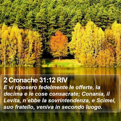 2 Cronache 31:12 RIV Bible Verse Image