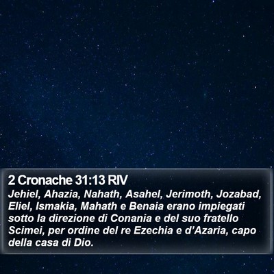 2 Cronache 31:13 RIV Bible Verse Image