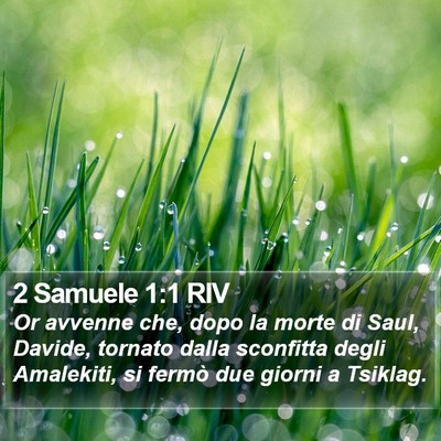 2 Samuele 1:1 RIV Bible Verse Image