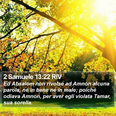 2 Samuele 13:22 RIV Bible Verse Image