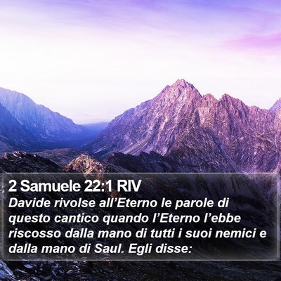 2 Samuele 22:1 RIV Bible Verse Image