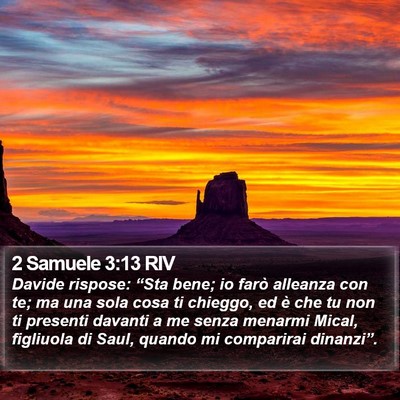 2 Samuele 3:13 RIV Bible Verse Image