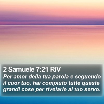 2 Samuele 7:21 RIV Bible Verse Image