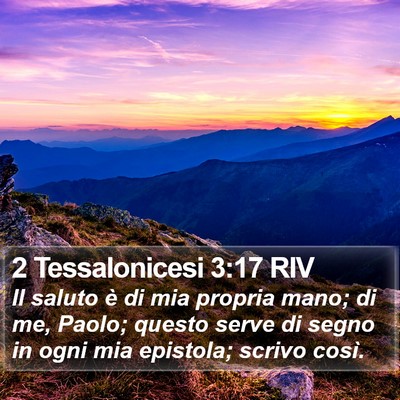 2 Tessalonicesi 3:17 RIV Bible Verse Image