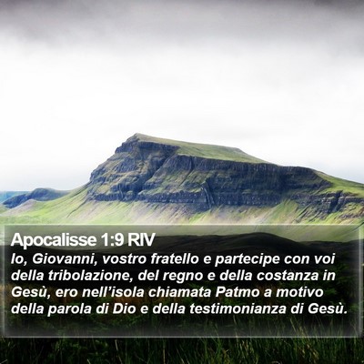 Apocalisse 1:9 RIV Bible Verse Image