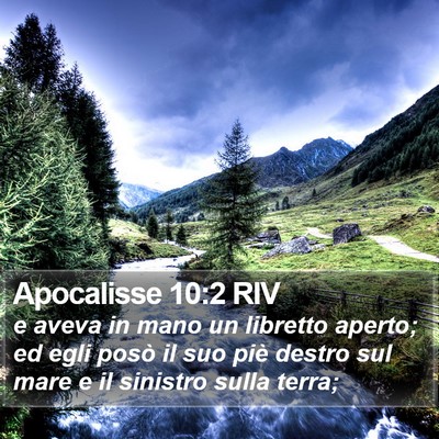 Apocalisse 10:2 RIV Bible Verse Image