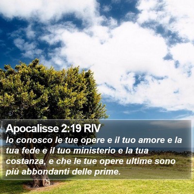 Apocalisse 2:19 RIV Bible Verse Image