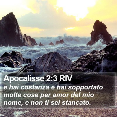 Apocalisse 2:3 RIV Bible Verse Image