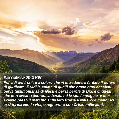 Apocalisse 20:4 RIV Bible Verse Image