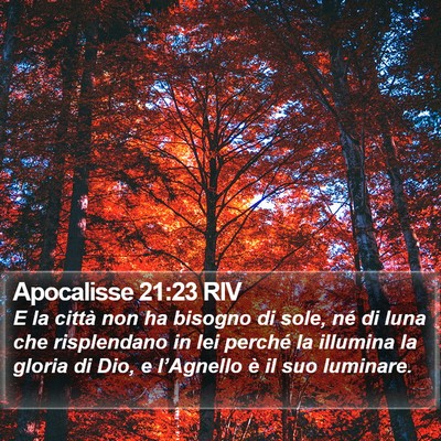 Apocalisse 21:23 RIV Bible Verse Image
