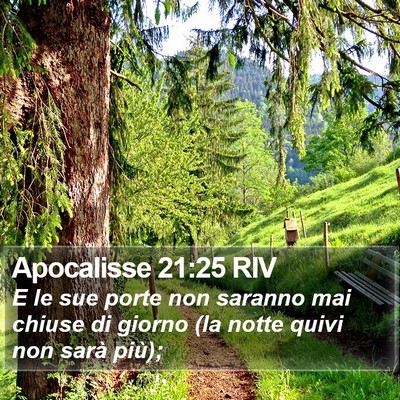 Apocalisse 21:25 RIV Bible Verse Image