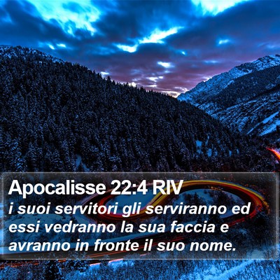 Apocalisse 22:4 RIV Bible Verse Image