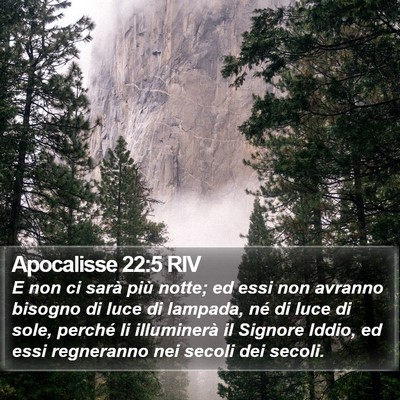Apocalisse 22:5 RIV Bible Verse Image