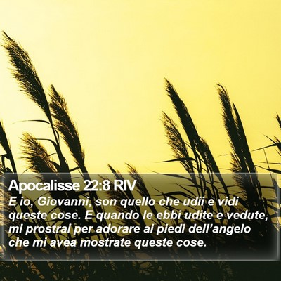 Apocalisse 22:8 RIV Bible Verse Image