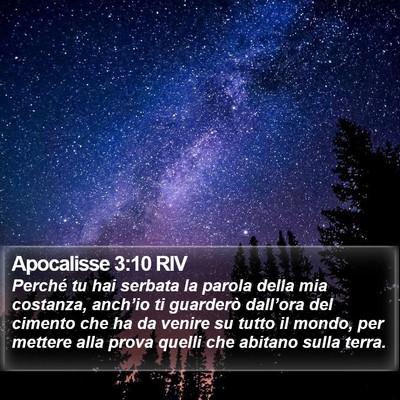 Apocalisse 3:10 RIV Bible Verse Image