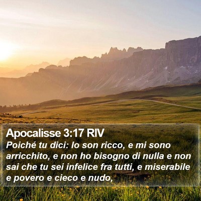 Apocalisse 3:17 RIV Bible Verse Image