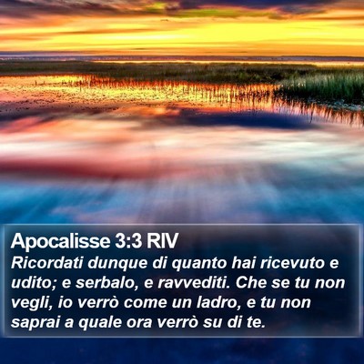 Apocalisse 3:3 RIV Bible Verse Image