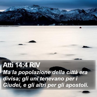 Atti 14:4 RIV Bible Verse Image