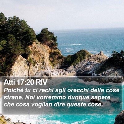 Atti 17:20 RIV Bible Verse Image