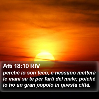 Atti 18:10 RIV Bible Verse Image