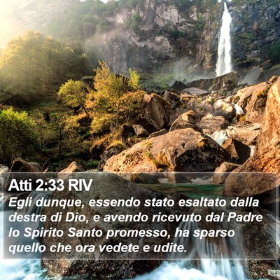 Atti 2:33 RIV Bible Verse Image