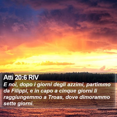 Atti 20:6 RIV Bible Verse Image