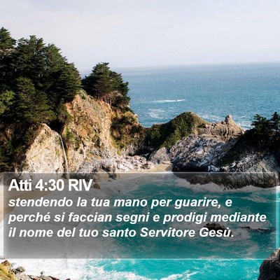 Atti 4:30 RIV Bible Verse Image