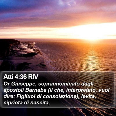Atti 4:36 RIV Bible Verse Image