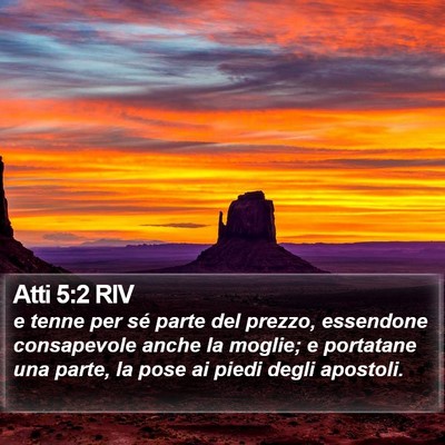 Atti 5:2 RIV Bible Verse Image