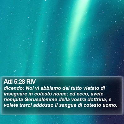 Atti 5:28 RIV Bible Verse Image