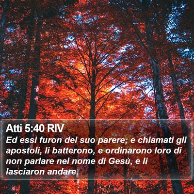 Atti 5:40 RIV Bible Verse Image