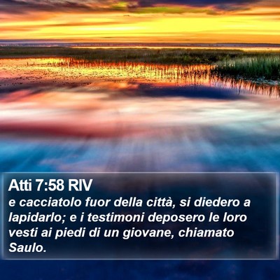 Atti 7:58 RIV Bible Verse Image