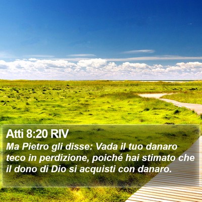 Atti 8:20 RIV Bible Verse Image