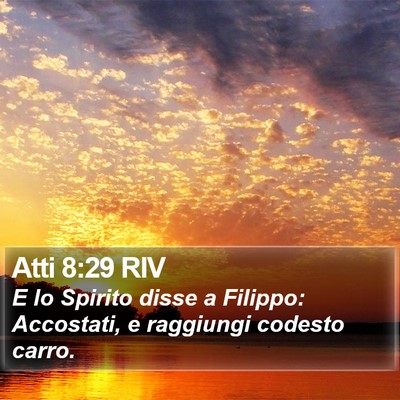 Atti 8:29 RIV Bible Verse Image