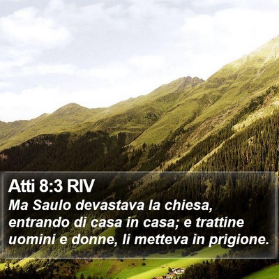 Atti 8:3 RIV Bible Verse Image