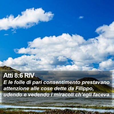 Atti 8:6 RIV Bible Verse Image