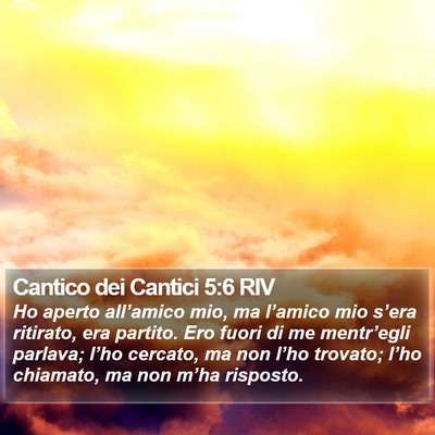 Cantico dei Cantici 5:6 RIV Bible Verse Image