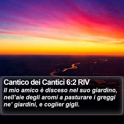 Cantico dei Cantici 6:2 RIV Bible Verse Image