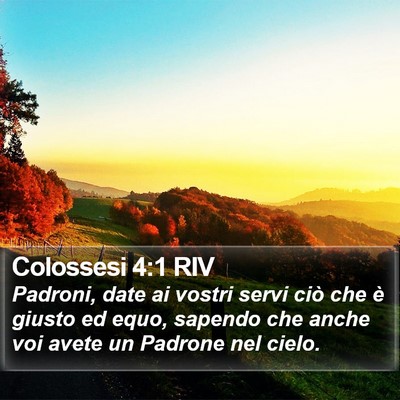 Colossesi 4:1 RIV Bible Verse Image